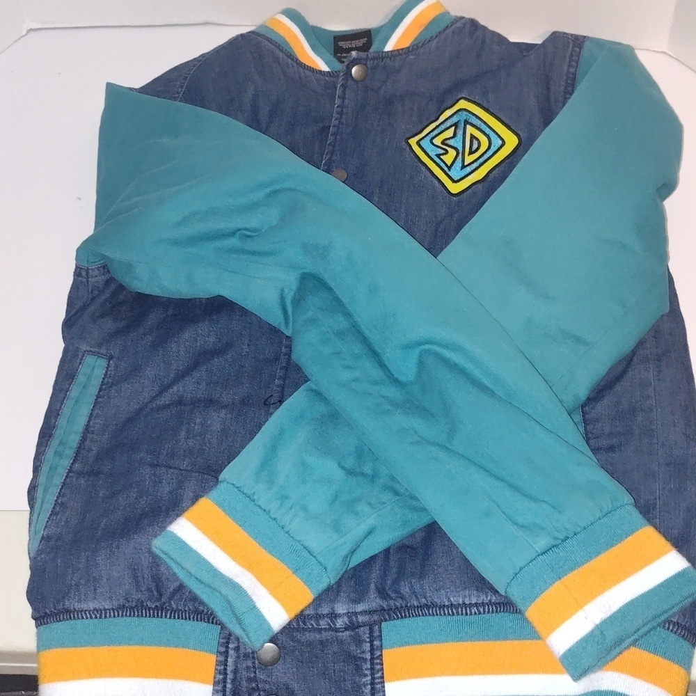Scooby-Doo Varsity Style Denim Jacket With Mystery Machine Size Xsmall Button-up - Picture 6 of 9